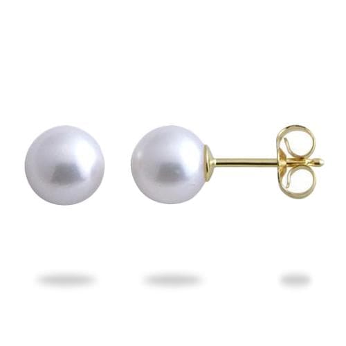 Akoya Pearl Earrings in Gold (6.5-7mm)-Maui Divers Jewelry