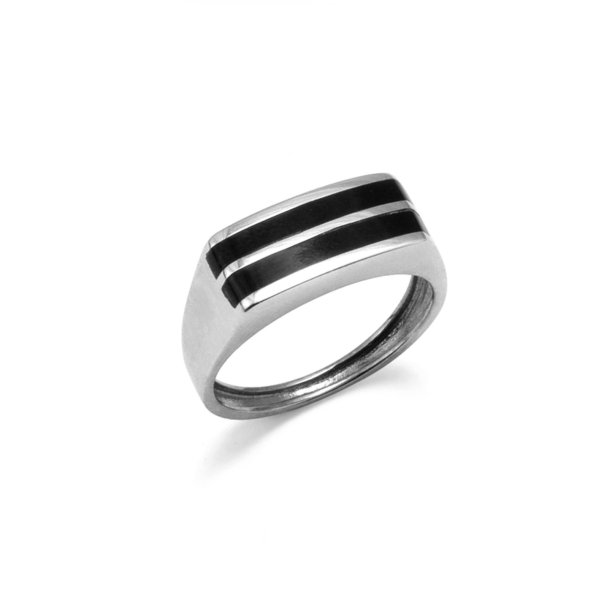 Black Coral Ring in 14K White Gold-Maui Divers Jewelry