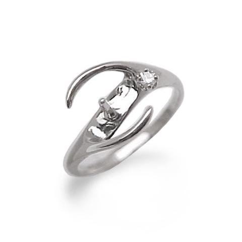 Pick A Pearl Caressing Hands Ring in White Gold with Diamond - Maui Divers Jewelry