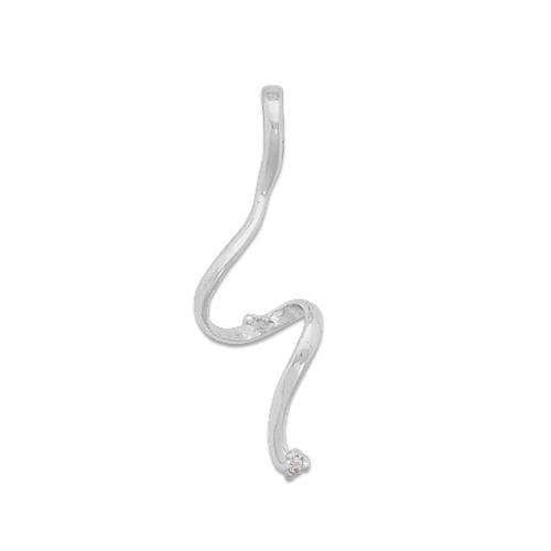 Spiral Pendant Mounting with Diamonds in 14K White Gold - Maui Divers Jewelry