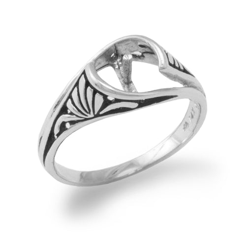 Pick A Pearl Enamel Ring in White Gold on white background - Maui Divers Jewelry