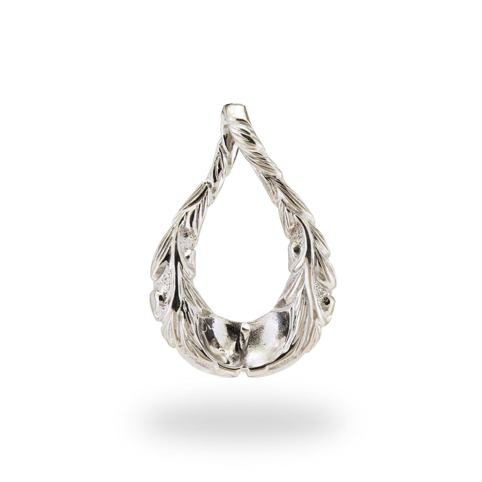Old English Scroll Drop Pendant Mounting in Sterling Silver - Maui Divers Jewelry